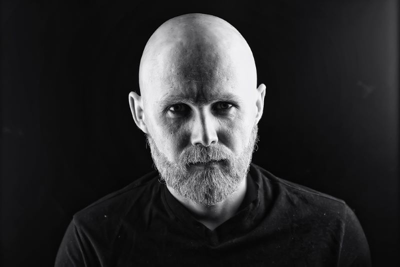 serious older man black and white