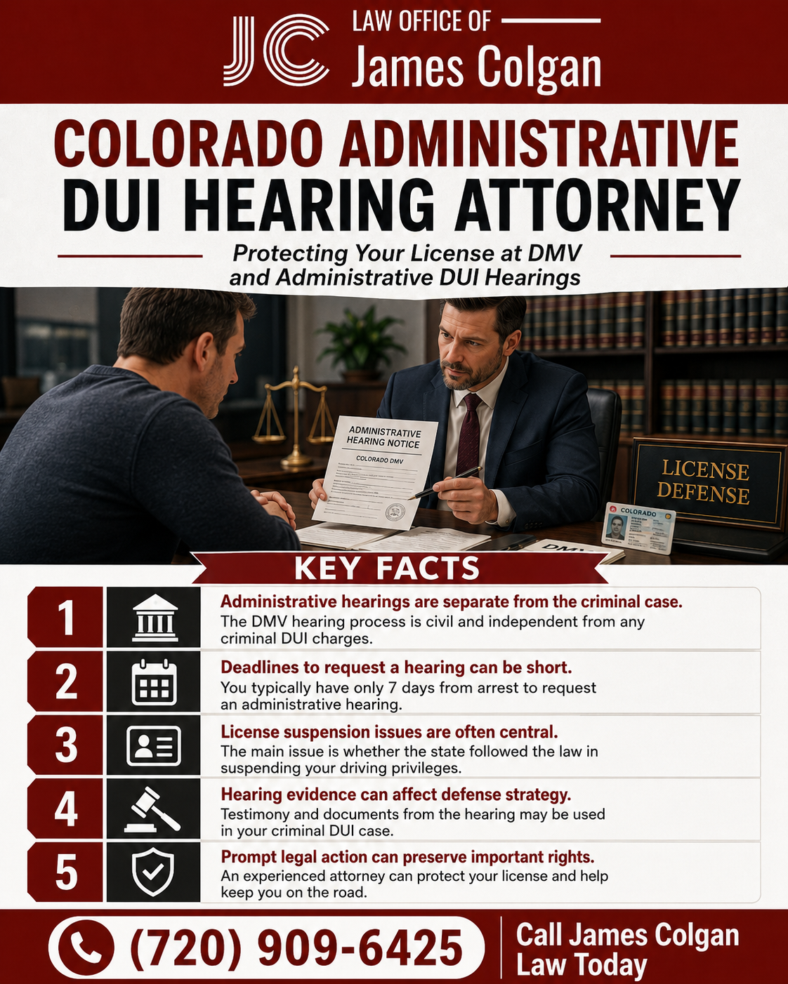 Colorado DUI Administrative Hearings Attorney Infographic